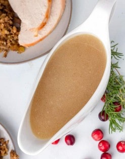 Keto Turkey Gravy in a gravy dish