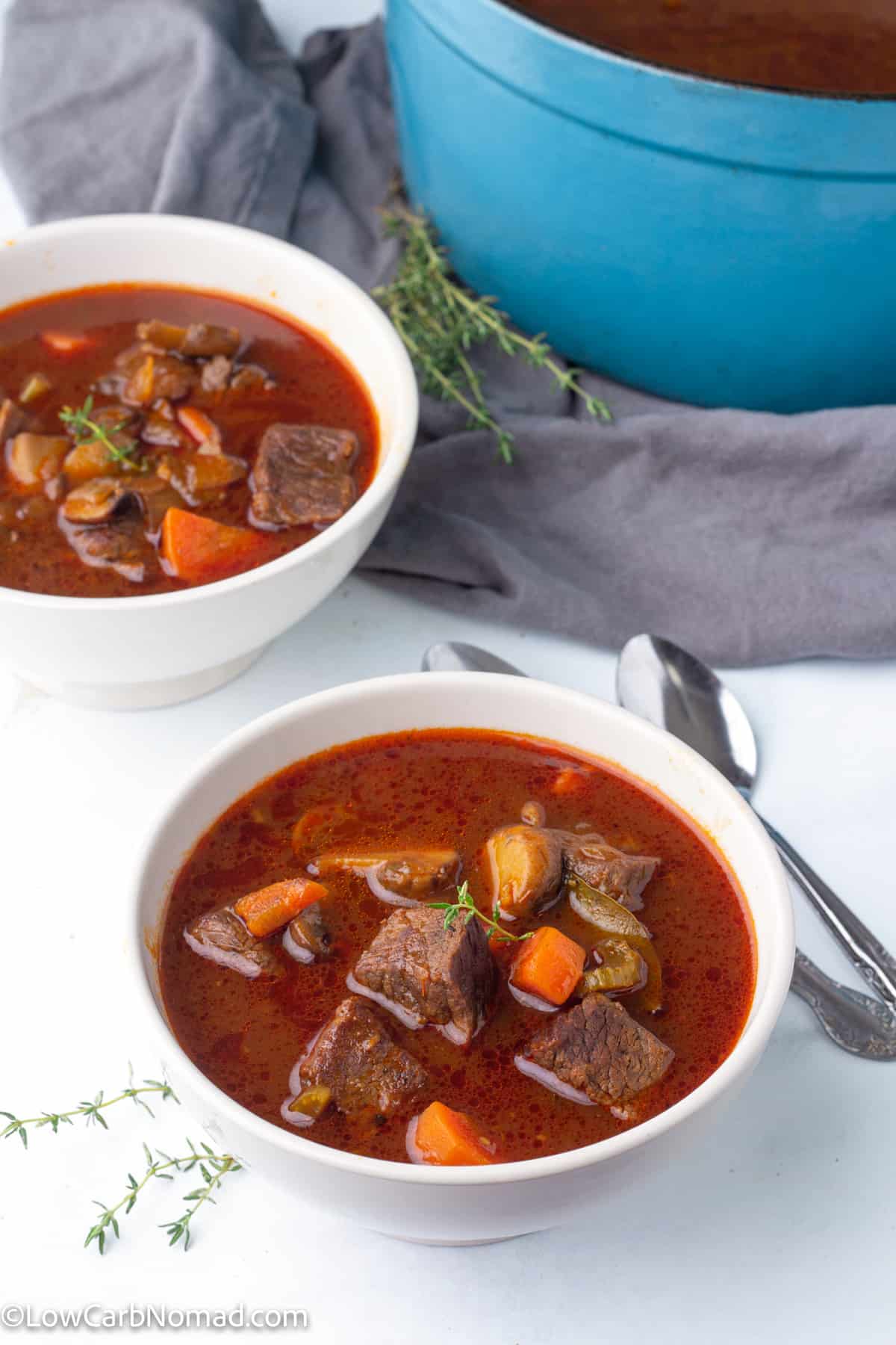 2 bowls of Keto low carb beef stew 