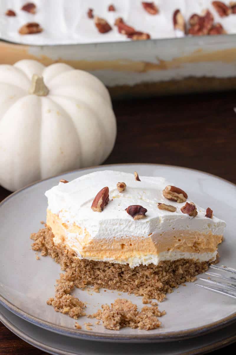 Keto pumpkin pie dessert lasagna