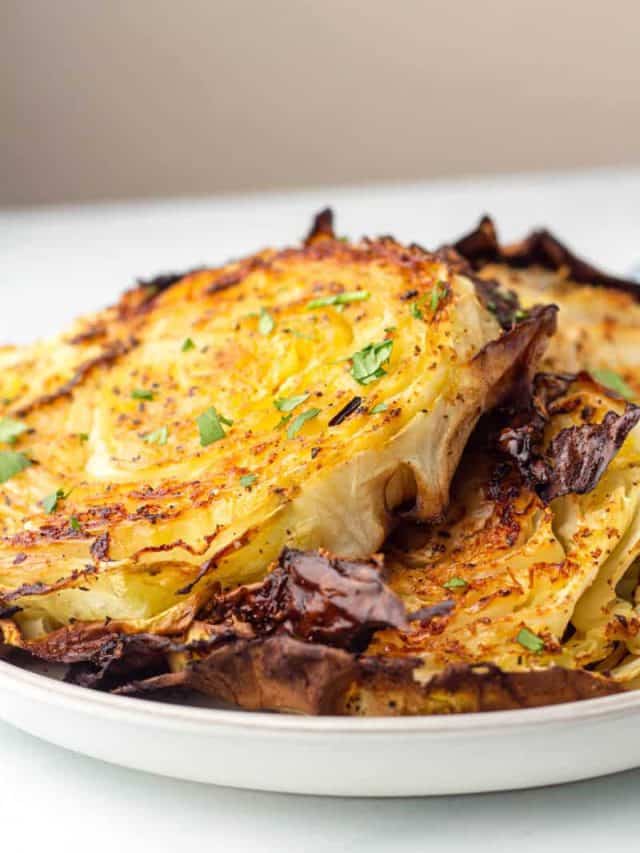 Garlic Roasted Cabbage Steaks