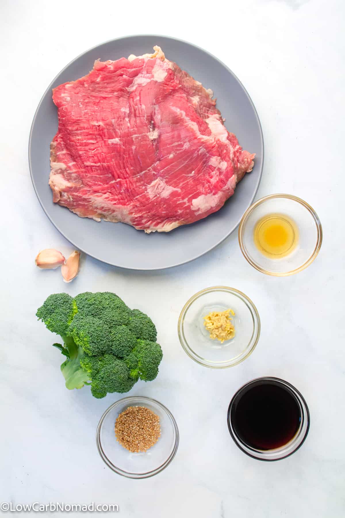low carb Keto Beef and Broccoli ingredients