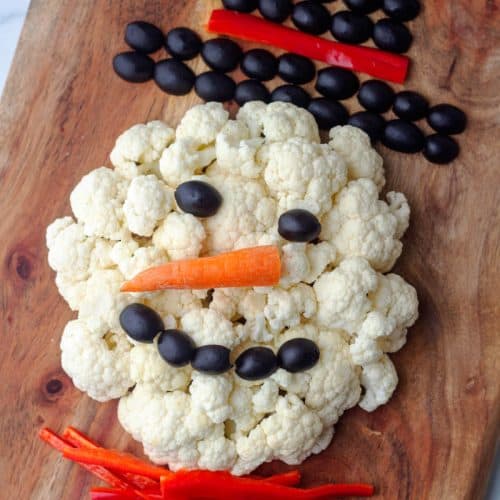 snowman veggie tray