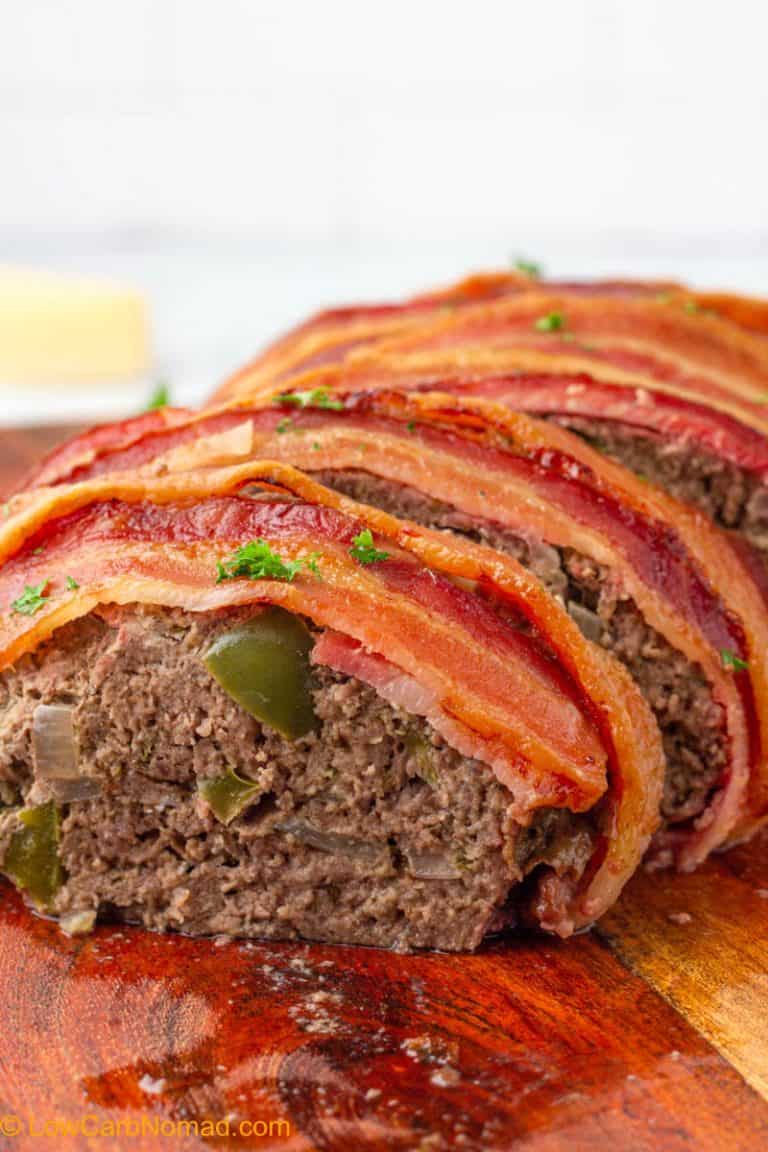 Easy Bacon Wrapped Meatloaf • Low Carb Nomad