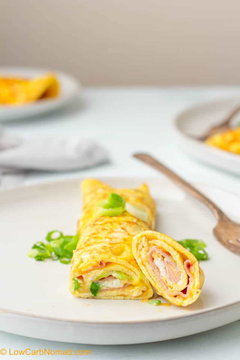Ham and cheese rolled omelet_10 • Low Carb Nomad