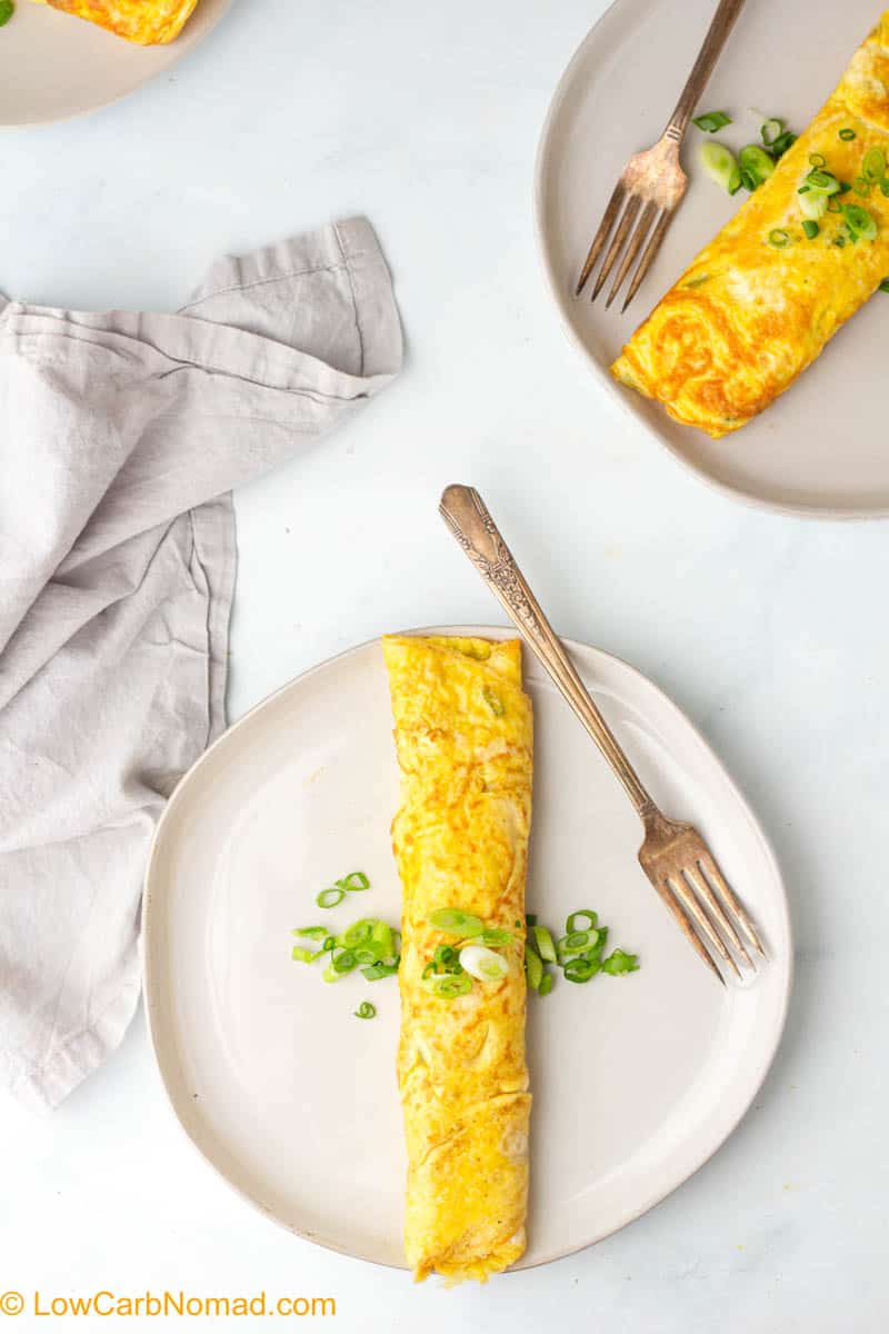 Ham and cheese rolled omelet