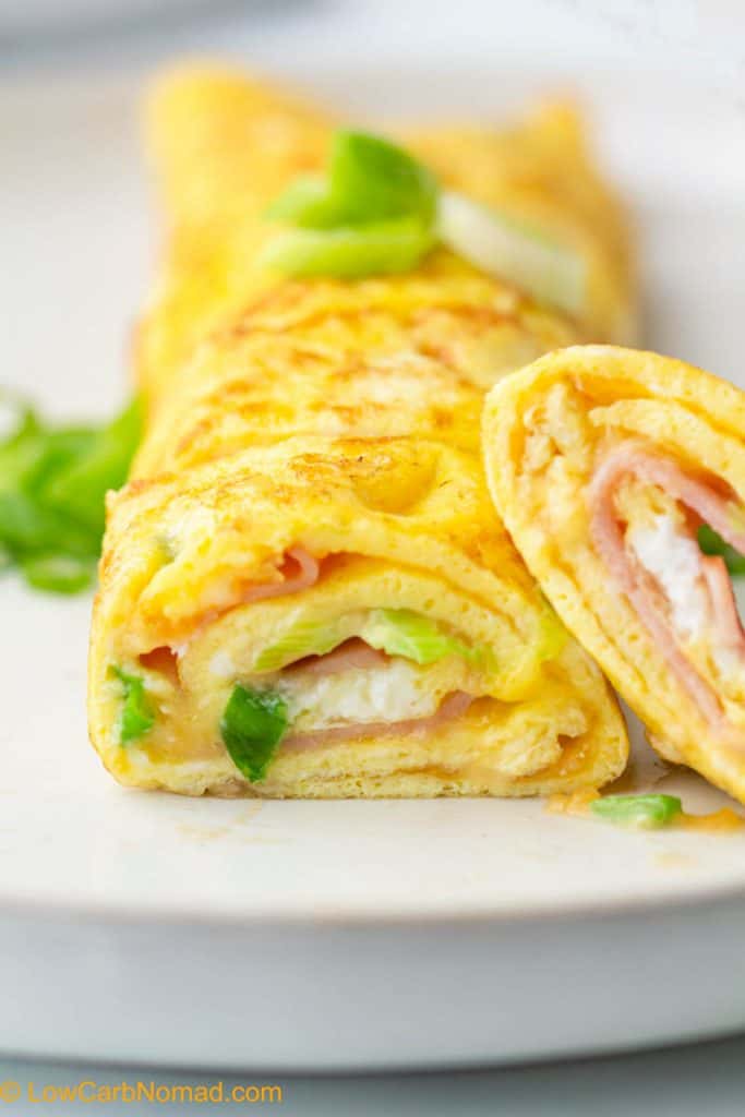 Ham and cheese rolled omelet