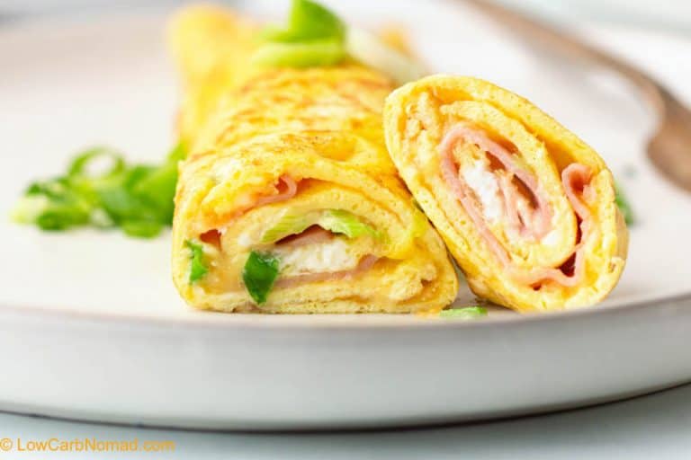 Ham and Cheese Rolled Omelet • Low Carb Nomad