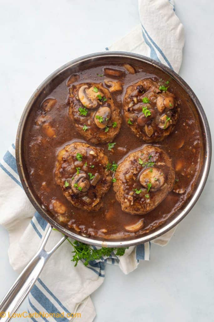 Salisbury Steak with Mushroom Gravy • Low Carb Nomad