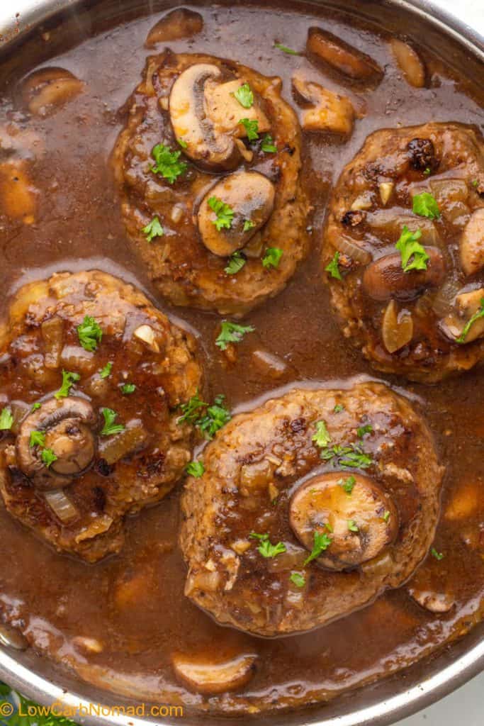 Salisbury Steak with Mushroom Gravy • Low Carb Nomad