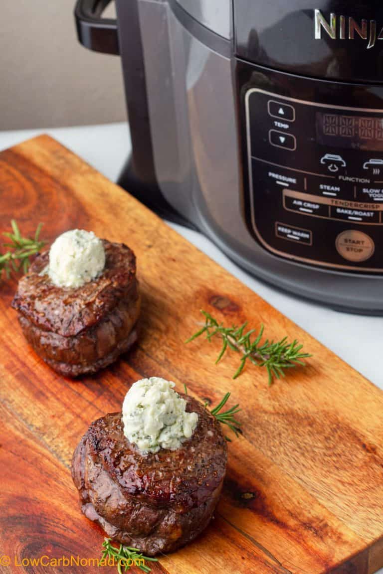 Perfect Air Fryer Steak with Blue Cheese Butter • Low Carb Nomad