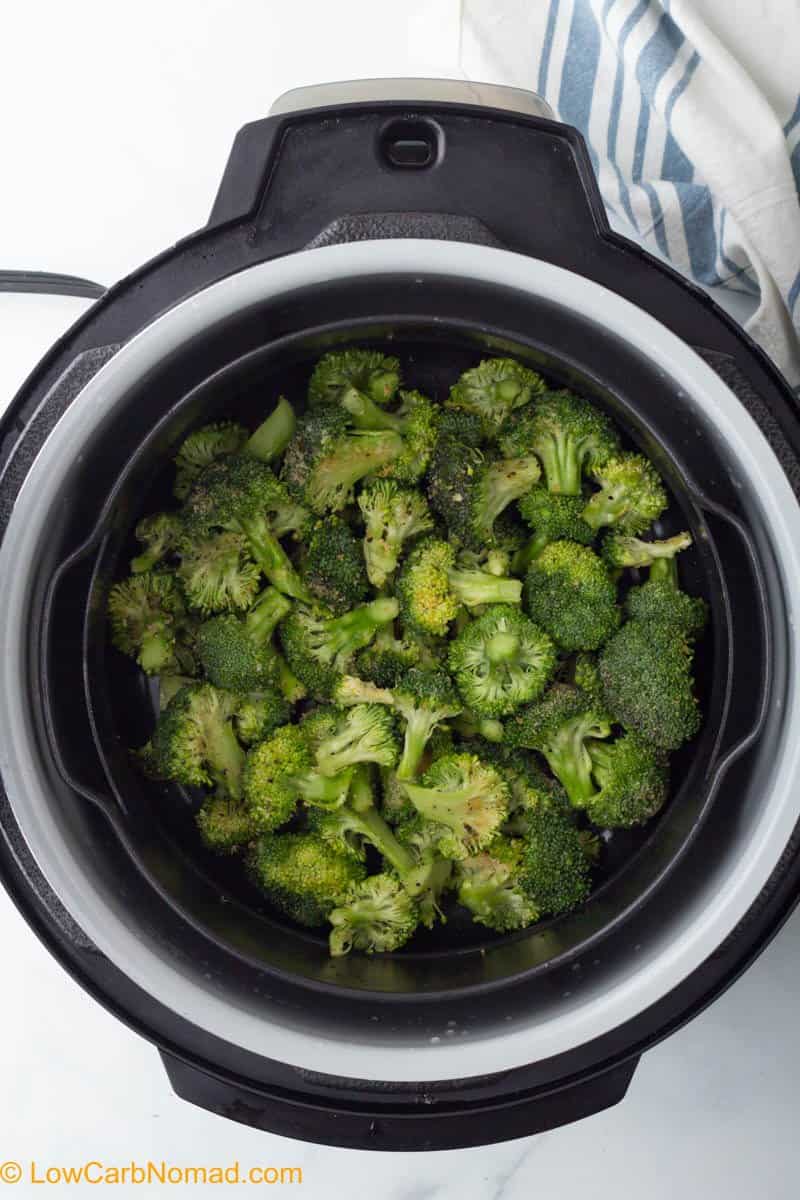 uncooked broccoli in air fryer