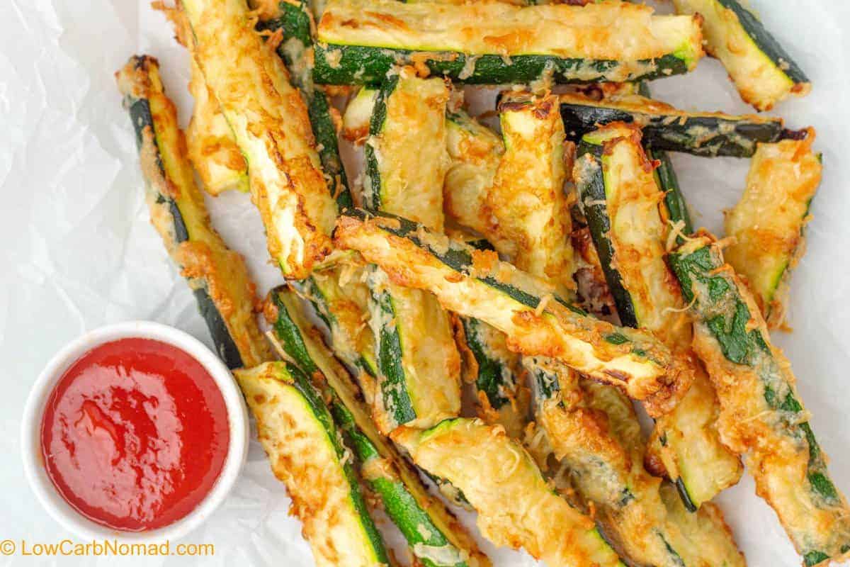 Crispy Baked Keto Zucchini Fries Recipe • Low Carb Nomad