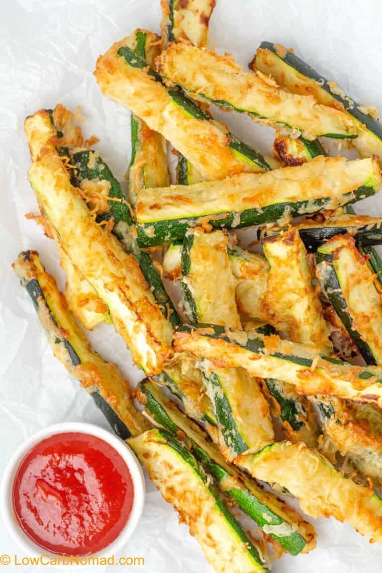 Crispy Baked Keto Zucchini Fries Recipe • Low Carb Nomad