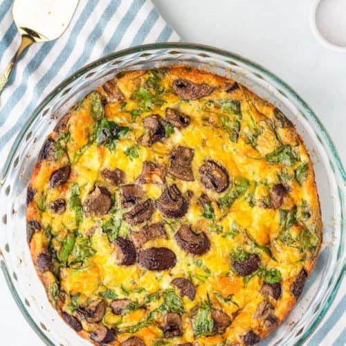 Crustless Spinach and Mushroom Quiche