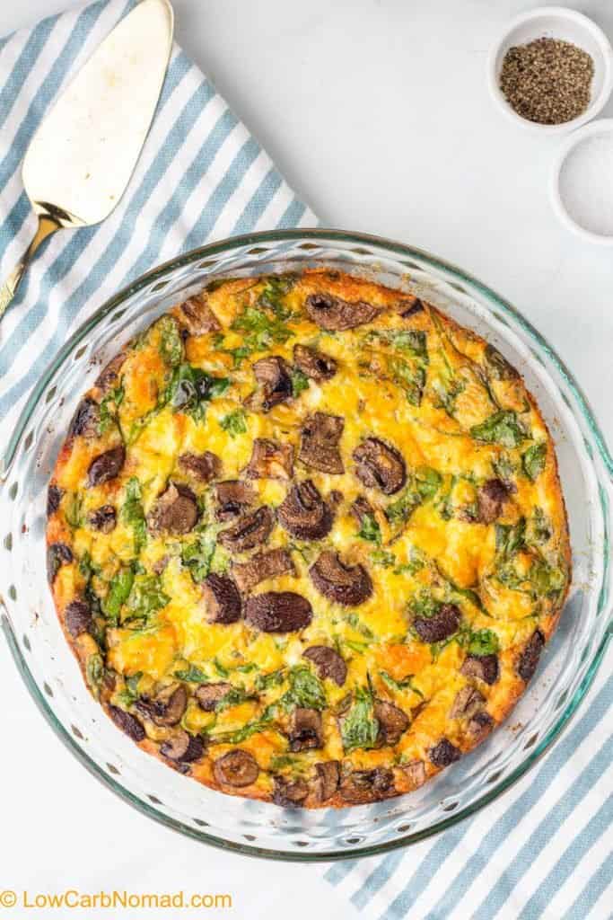 Crustless Spinach and Mushroom Quiche • Low Carb Nomad