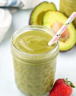 Strawberry Avocado Green Smoothie