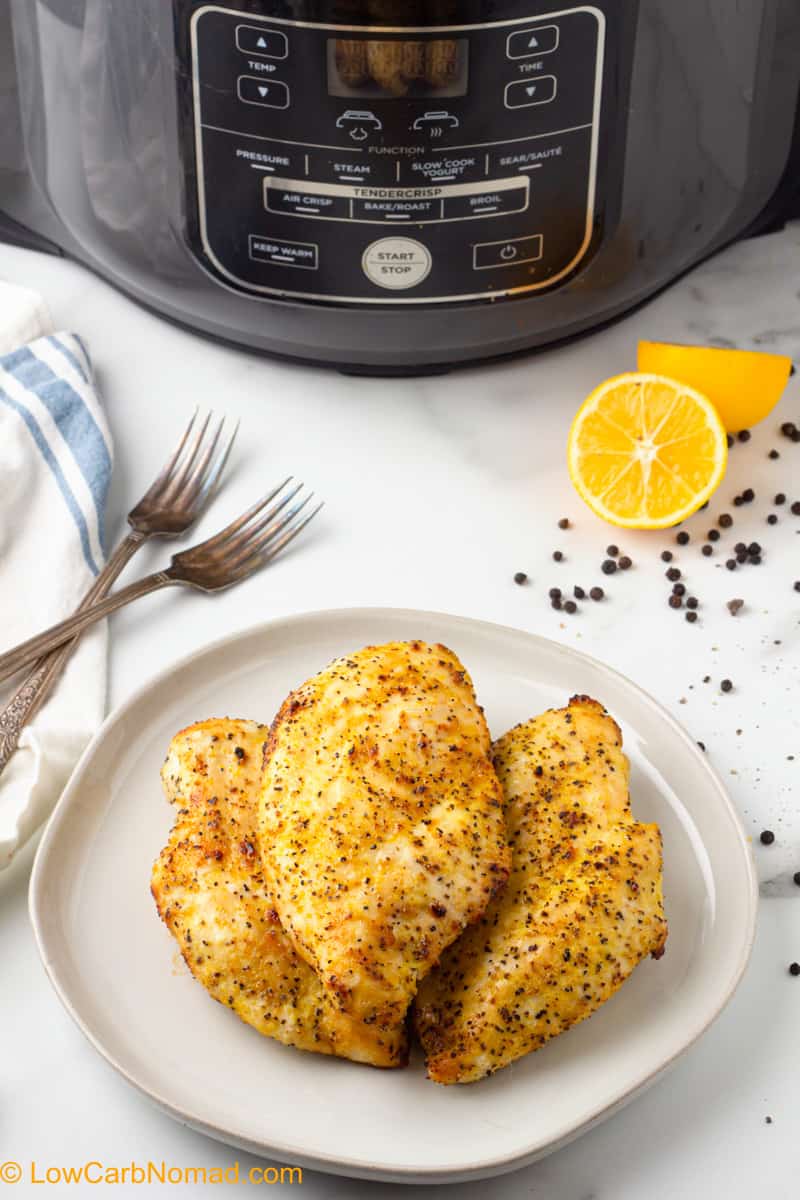 Deliciously seasoned and perfectly cooked air fryer chicken breast for dinner