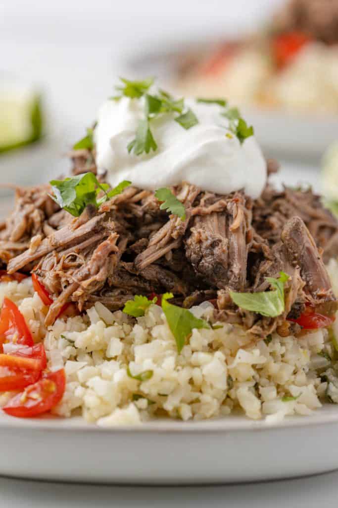 Low Carb Keto Barbacoa Burrito Bowls