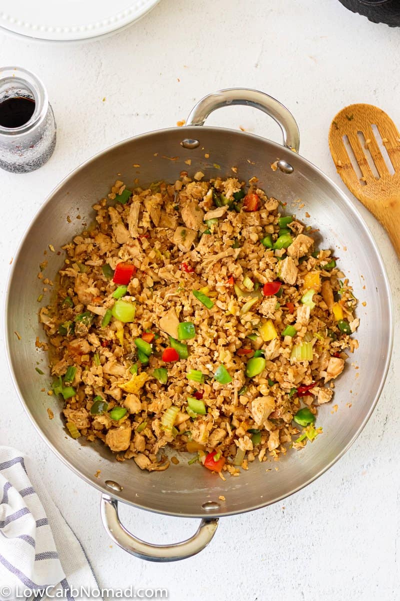 Chicken Fried Cauliflower Rice • Low Carb Nomad