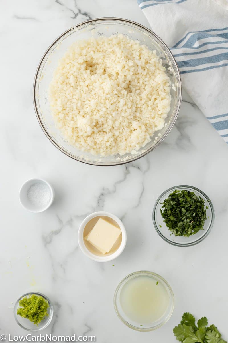 Cilantro Lime Cauliflower Rice ingredients