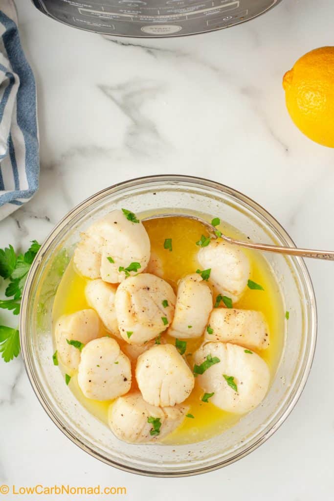 Air Fried Lemon Garlic Scallops • Low Carb Nomad