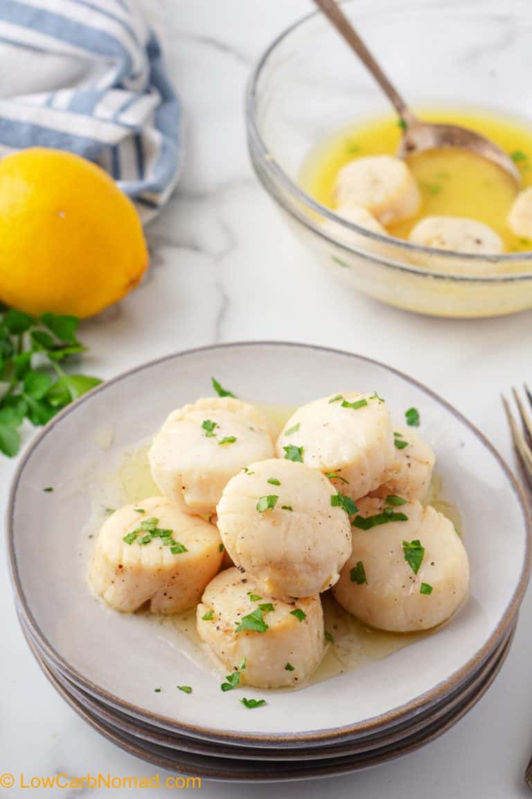Air Fried Lemon Garlic Scallops • Low Carb Nomad