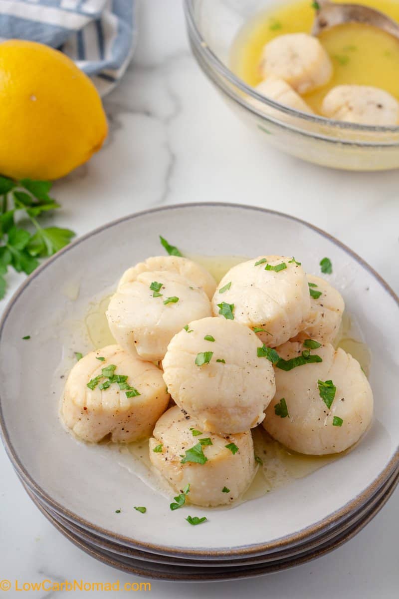 Air Fried Lemon Garlic Scallops • Low Carb Nomad