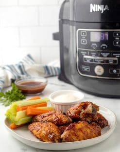 plate with sugar free BBQ Air fried wings