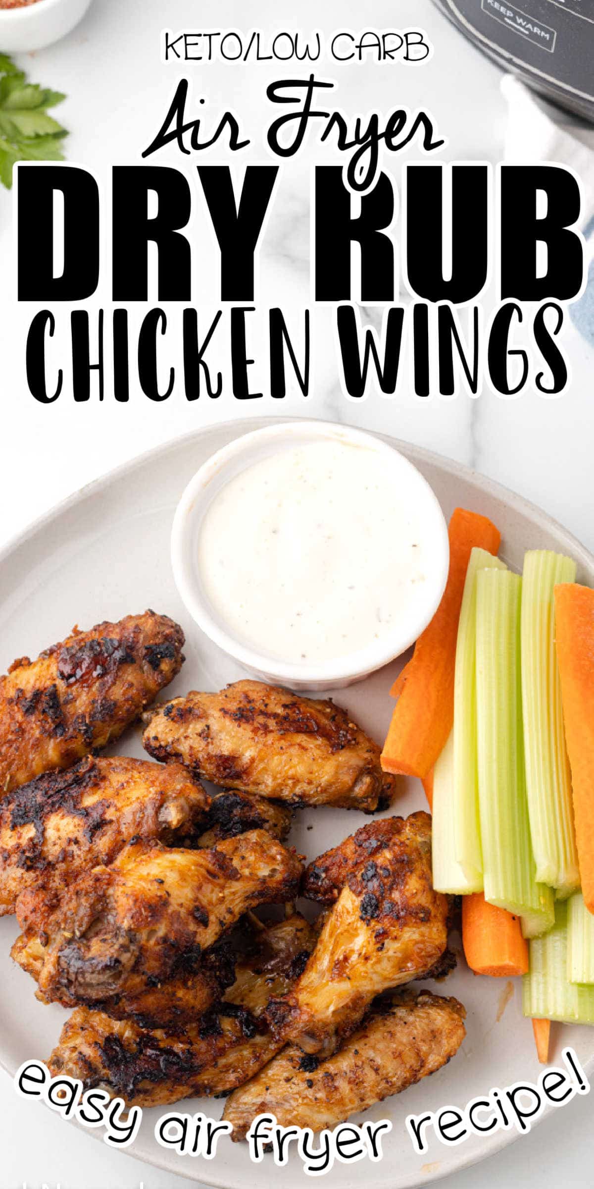 Crispy Dry Rub Air Fryer Chicken Wings Recipe • Low Carb Nomad