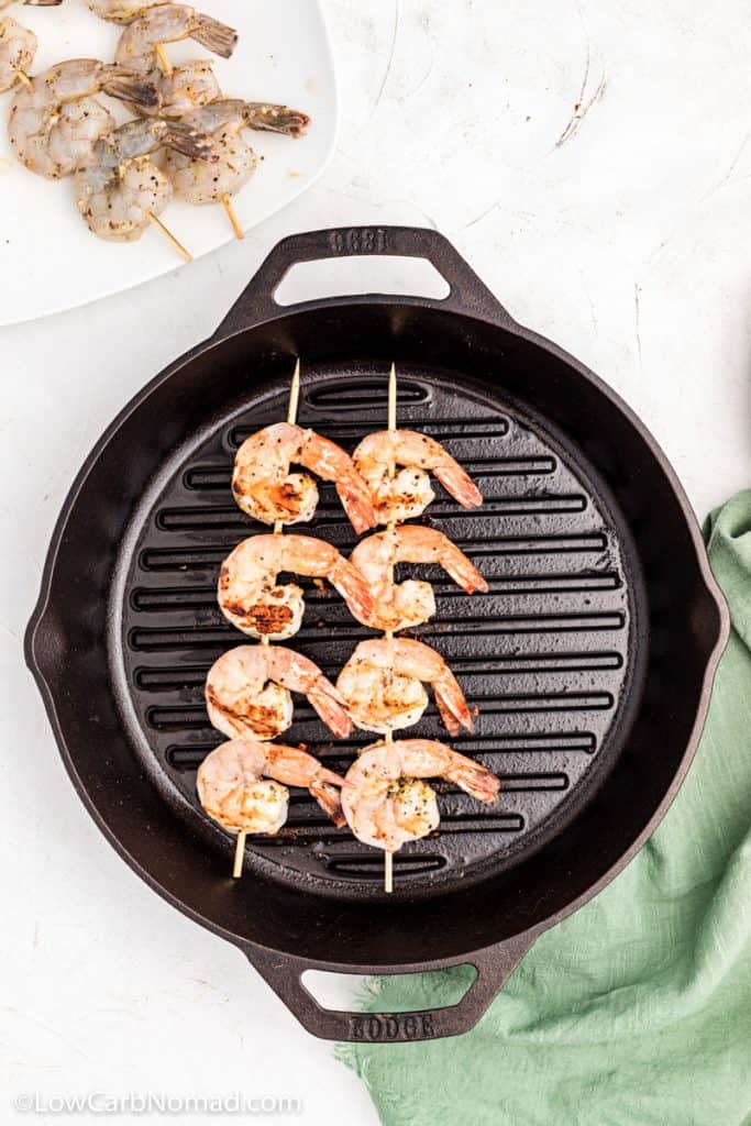 Lemon Garlic Grilled Shrimp Skewers • Low Carb Nomad