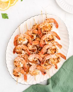 Lemon Garlic Grilled Shrimp Skewers