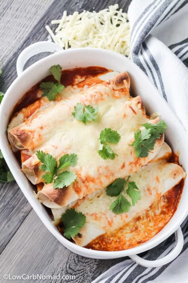 Low Carb Chicken Enchiladas Recipe • Low Carb Nomad