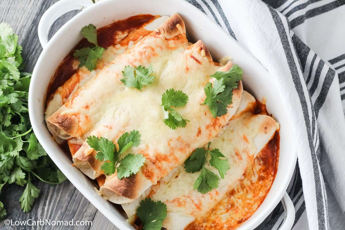 Low Carb Chicken Enchiladas Recipe • Low Carb Nomad