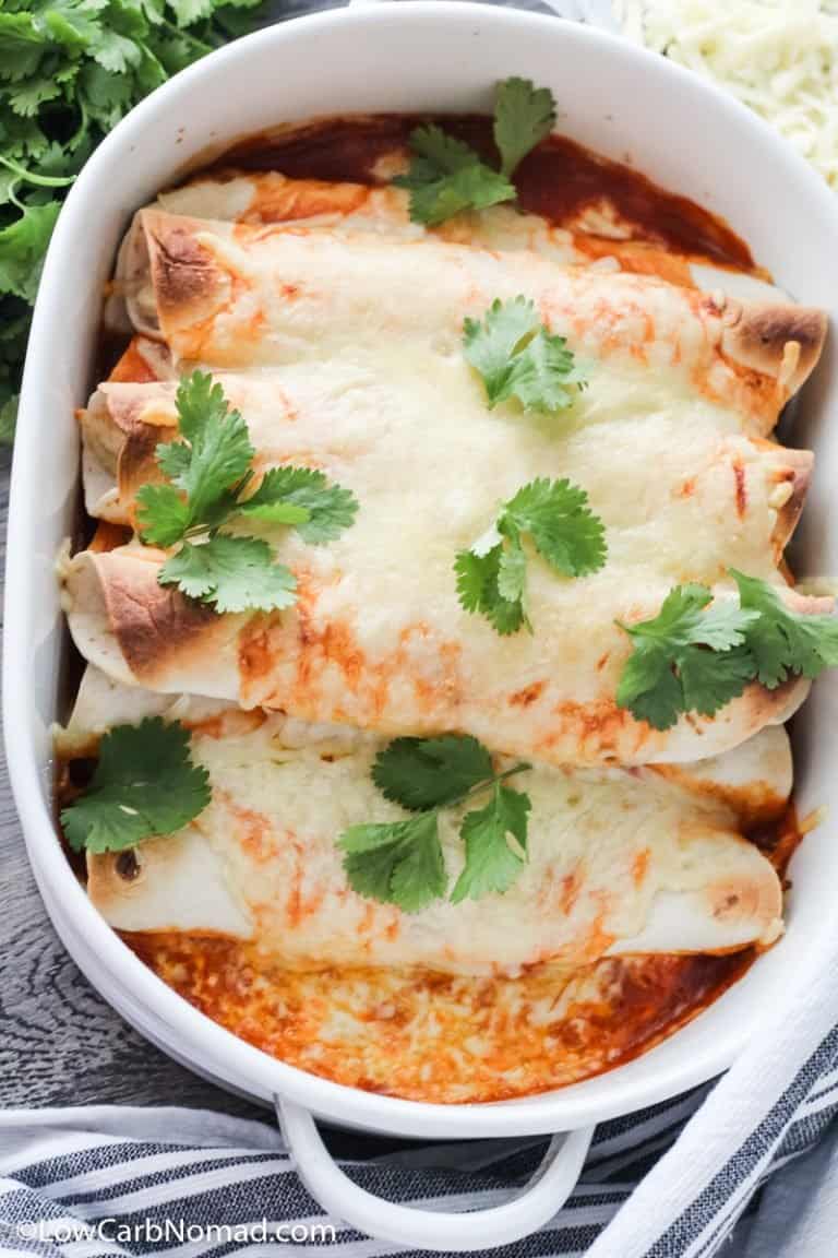 Low Carb Chicken Enchiladas Recipe • Low Carb Nomad