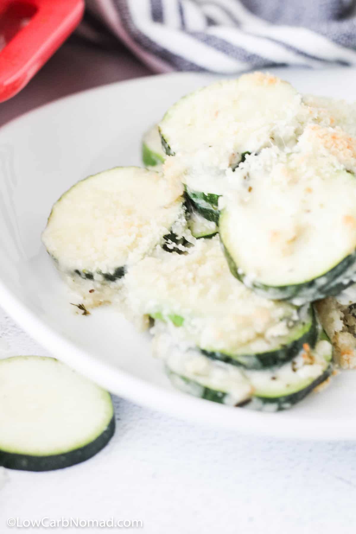 low carb zucchini casserole on a plate
