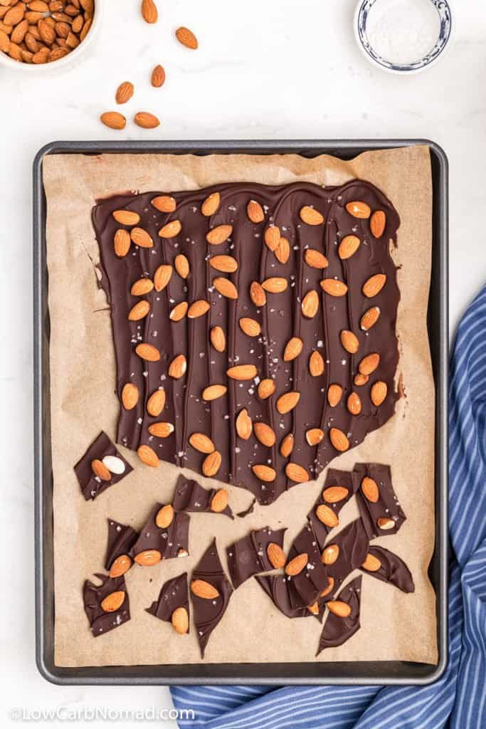 Keto Chocolate Almond Bark • Low Carb Nomad