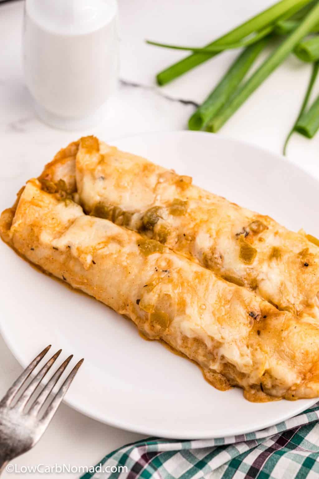 Low Carb Keto White Chicken Enchiladas • Low Carb Nomad