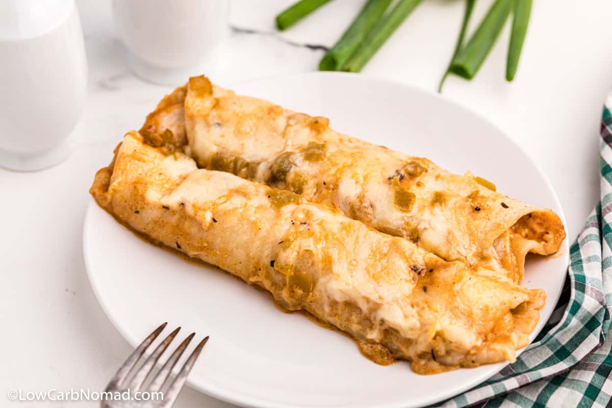 Low Carb Keto White Chicken Enchiladas • Low Carb Nomad
