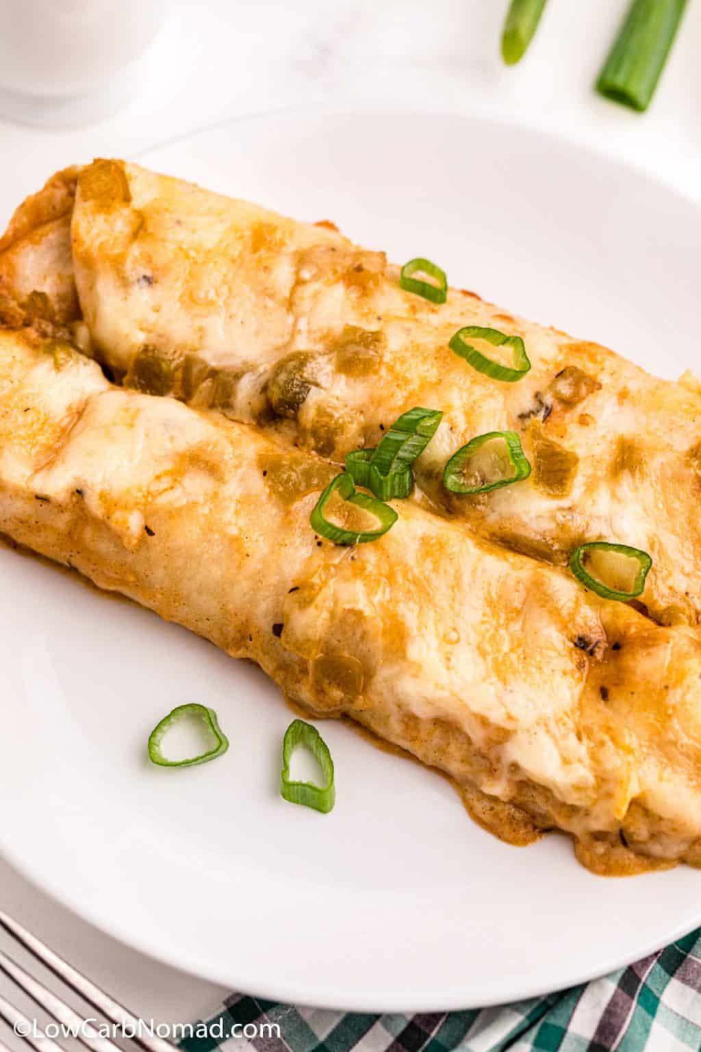 Low Carb Keto White Chicken Enchiladas • Low Carb Nomad