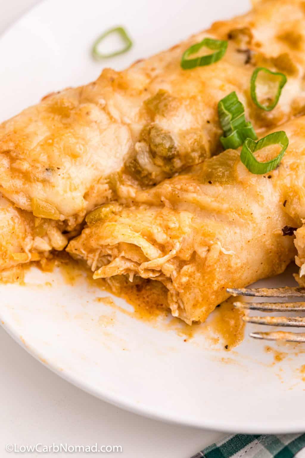 Low Carb Keto White Chicken Enchiladas • Low Carb Nomad