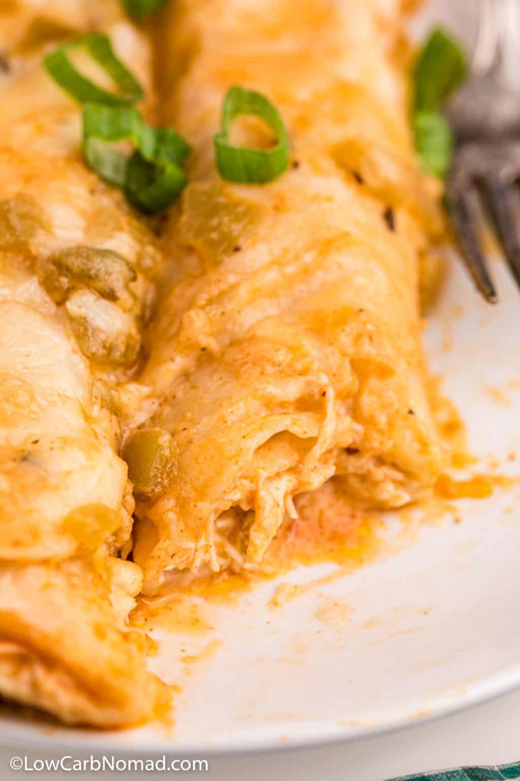 Low Carb Keto White Chicken Enchiladas • Low Carb Nomad