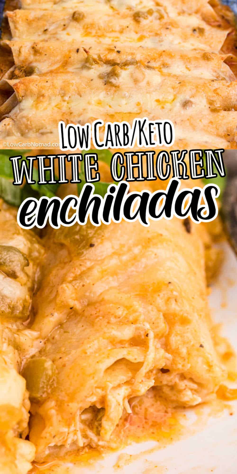 Low Carb Keto White Chicken Enchiladas • Low Carb Nomad