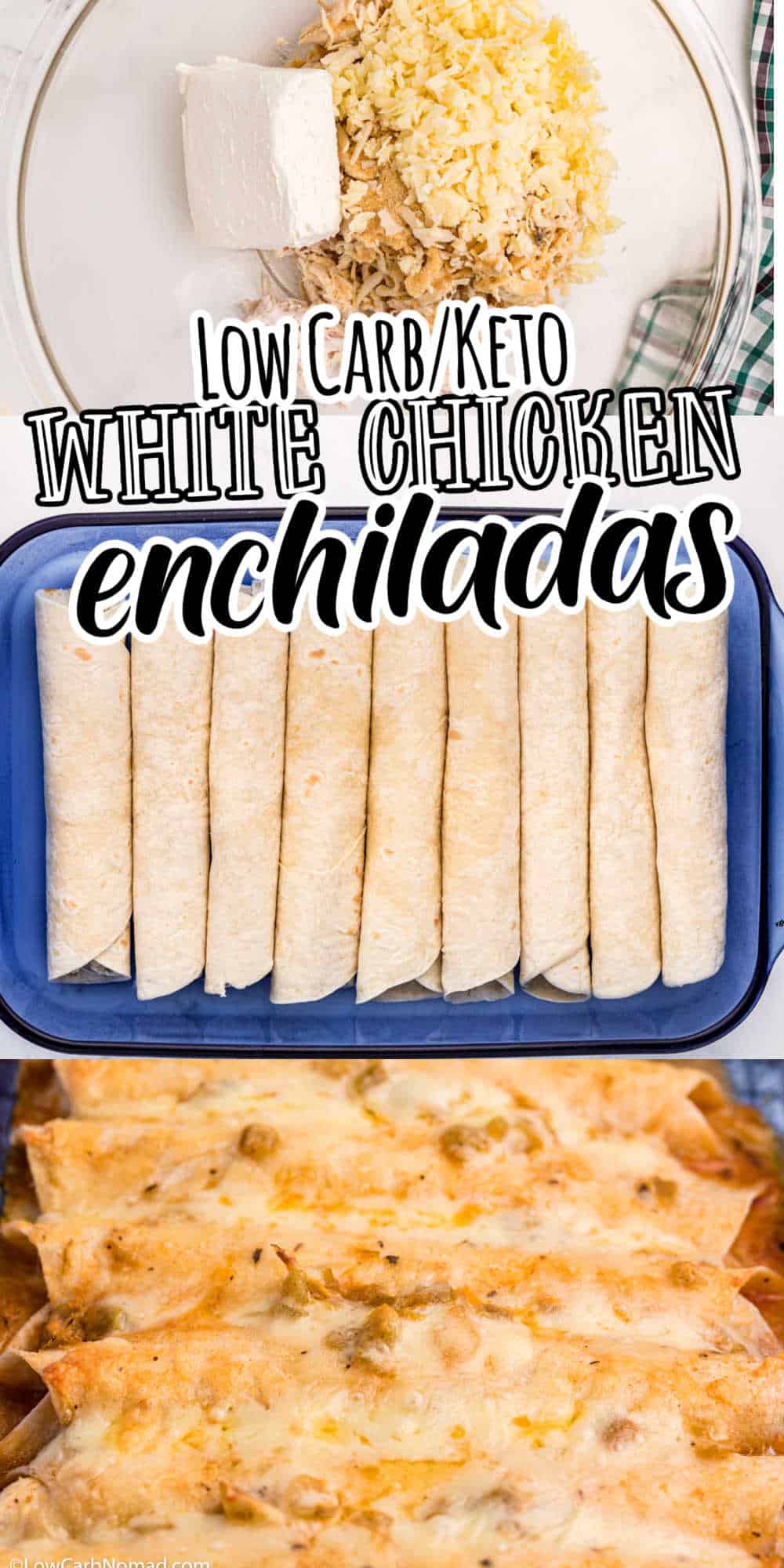 Low Carb Keto White Chicken Enchiladas • Low Carb Nomad