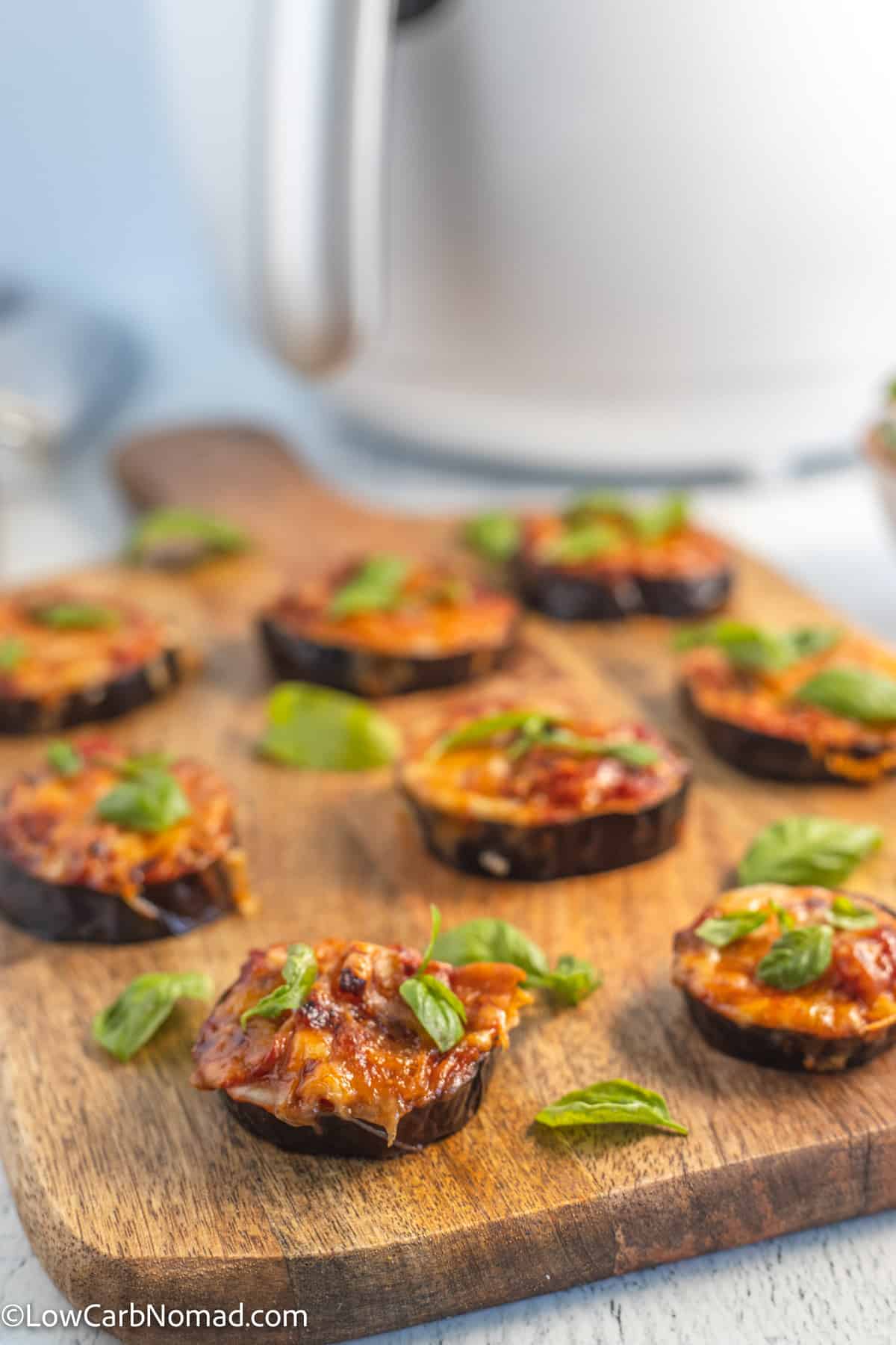 Air Fryer Eggplant Pizza Bites • Low Carb Nomad