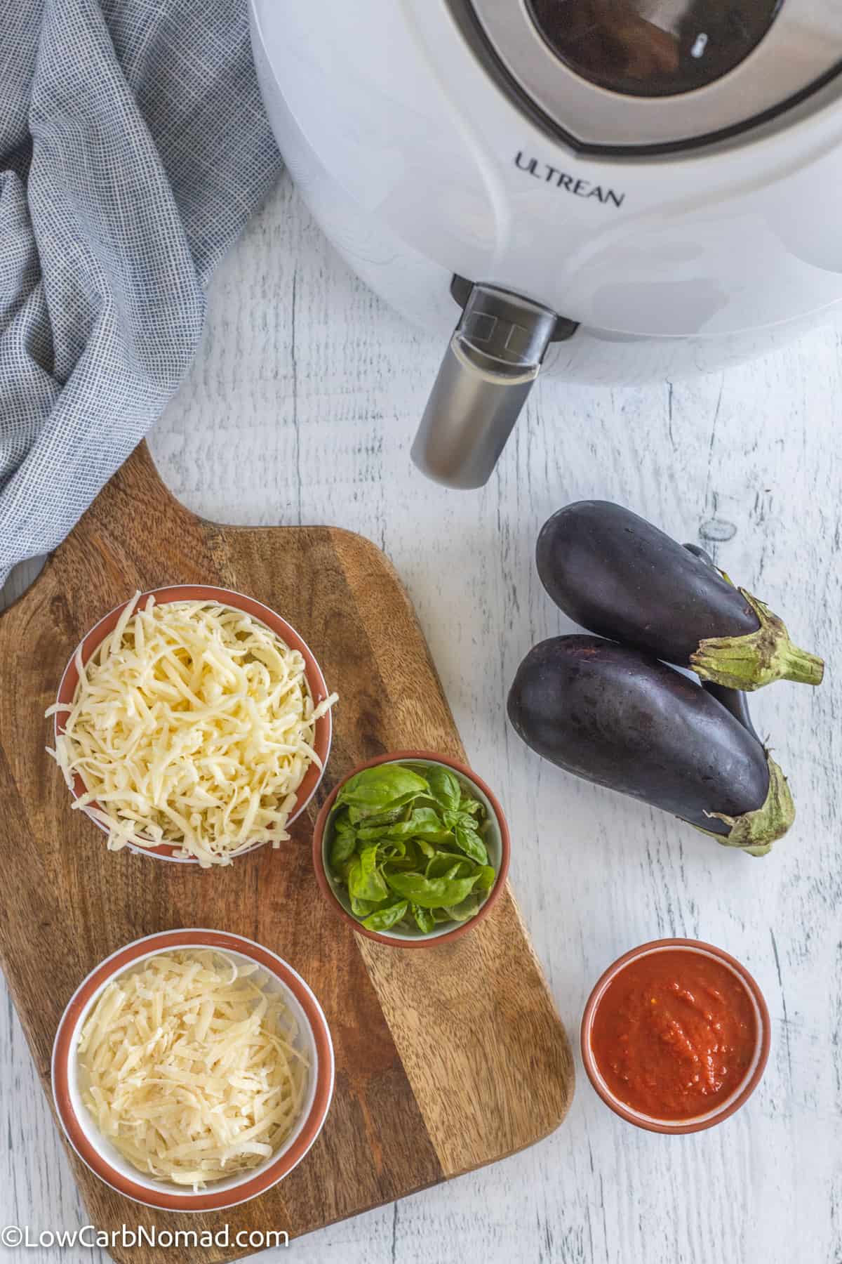 Keto low carb eggplant pizza bites ingredients