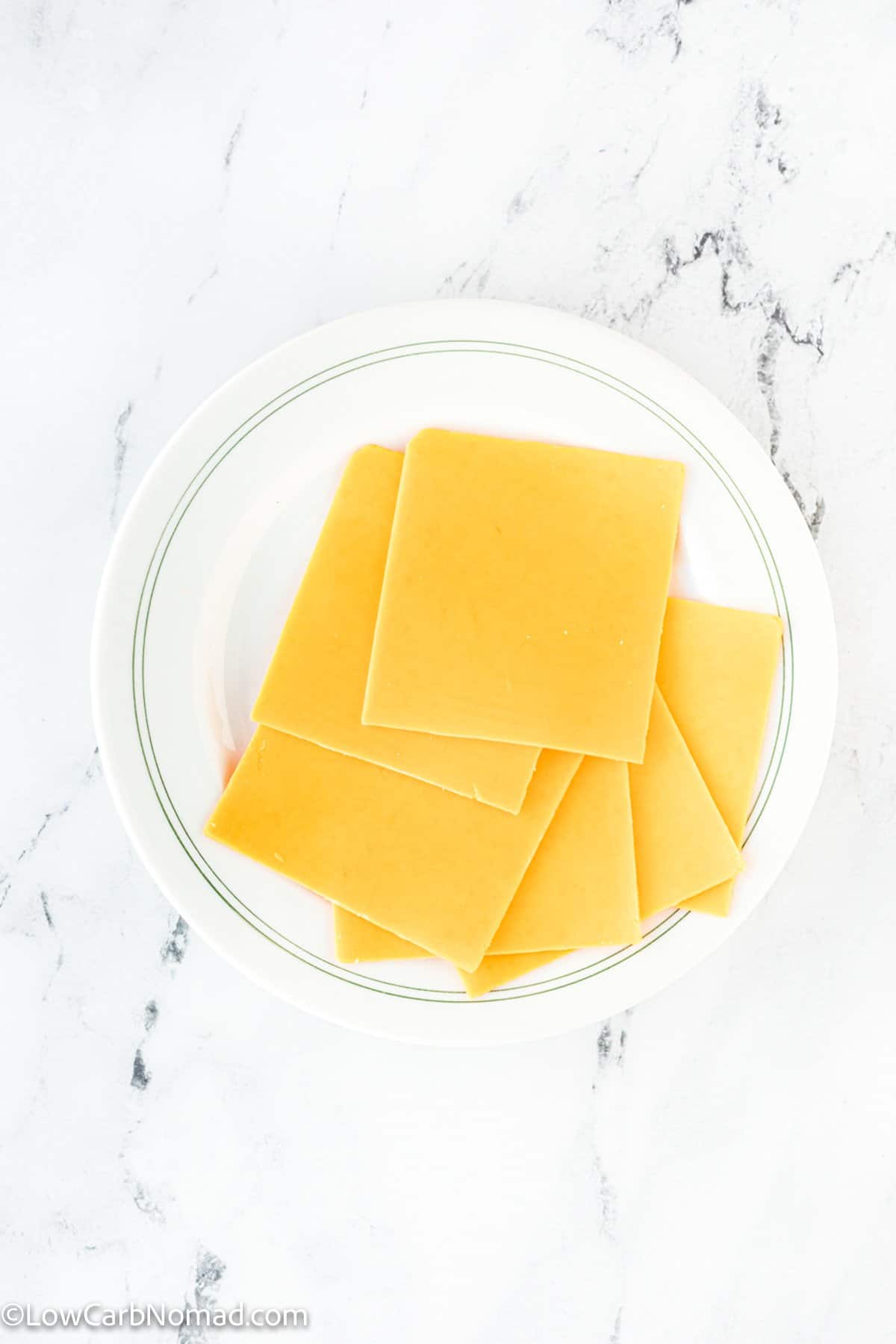 slices of cheese on a plate