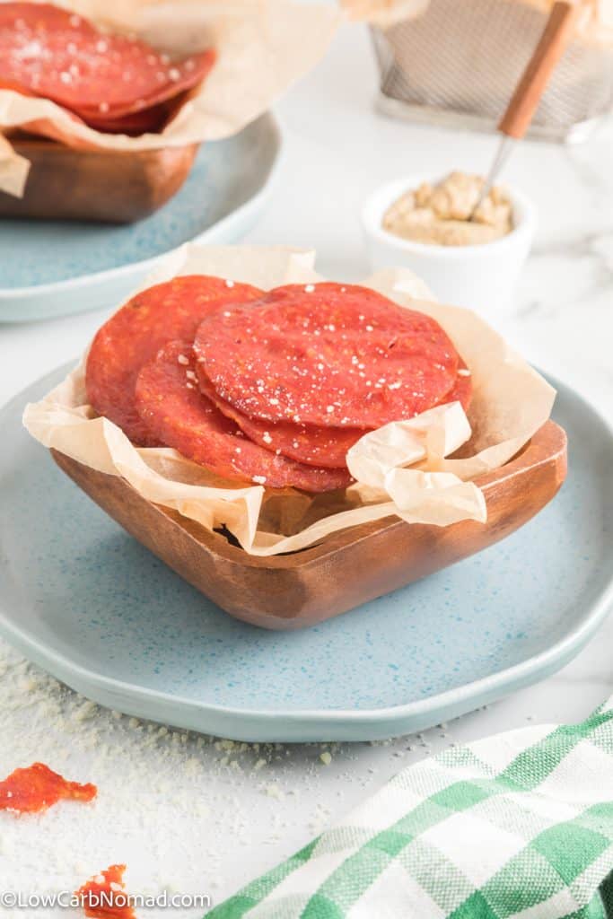 Keto Baked Pepperoni Chips Recipe • Low Carb Nomad