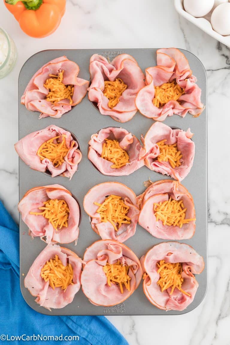 Keto Ham and Cheese Egg Muffin Cups Recipe • Low Carb Nomad