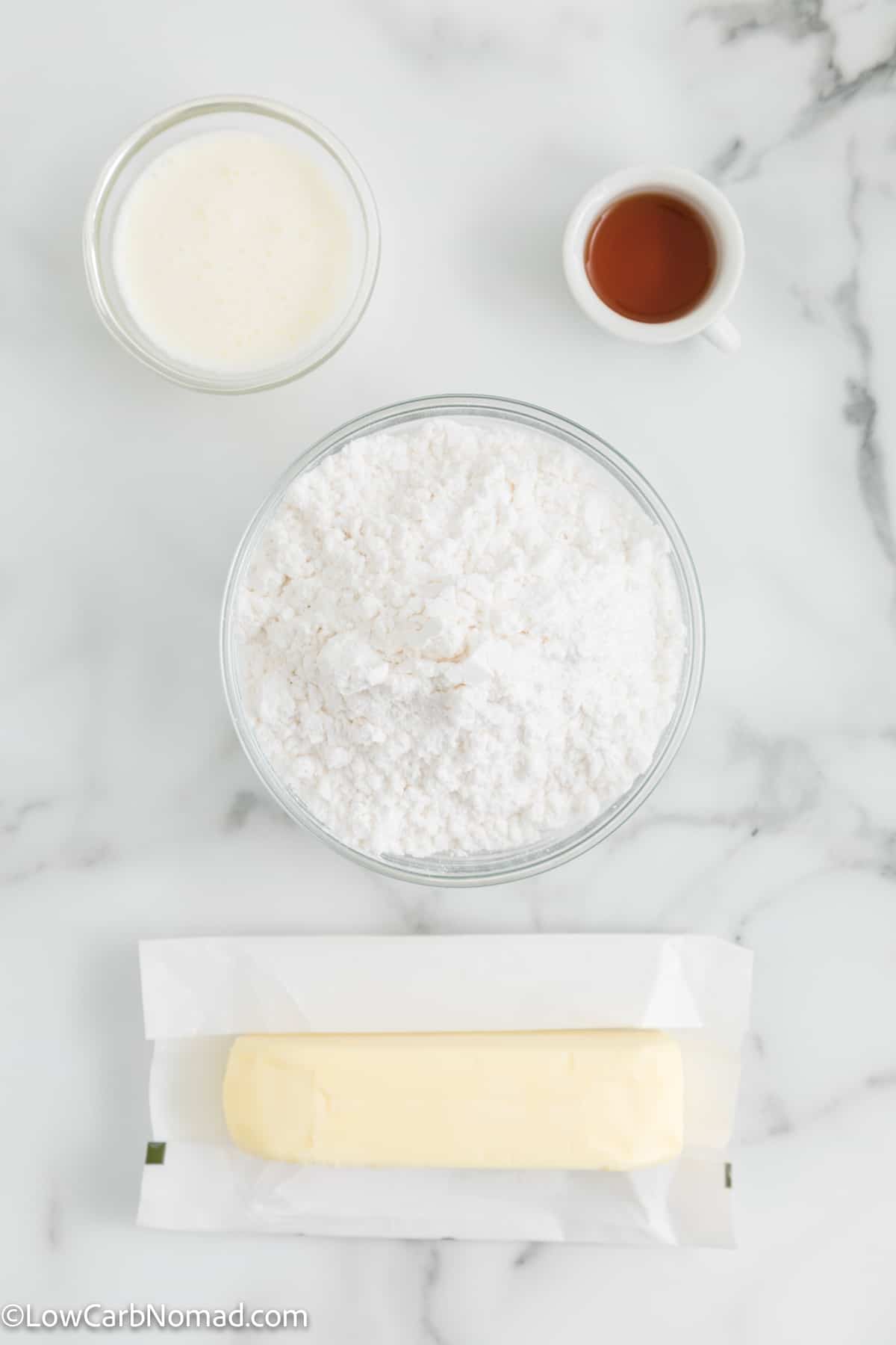 Keto Vanilla Buttercream Frosting Recipe ingredients