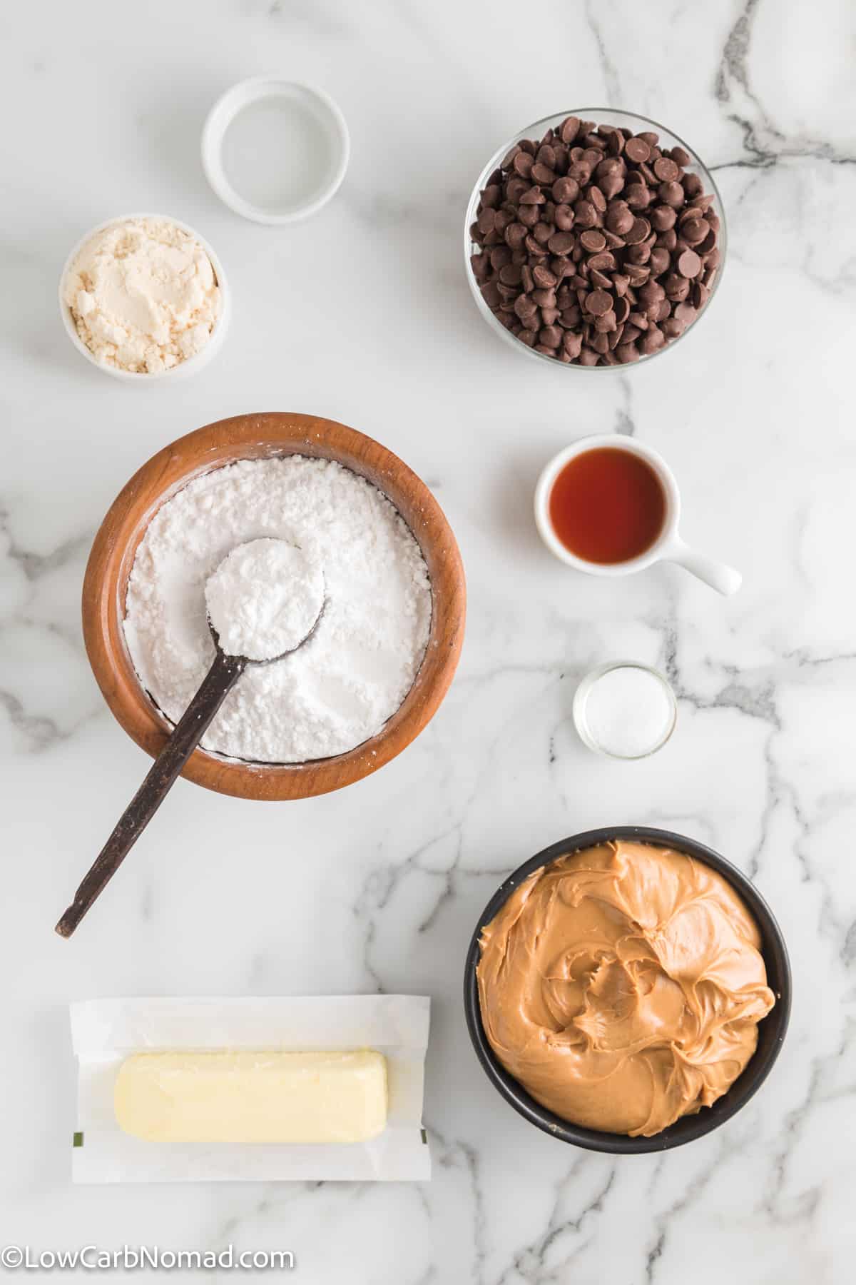 Keto Chocolate Peanut Butter Cups ingredients